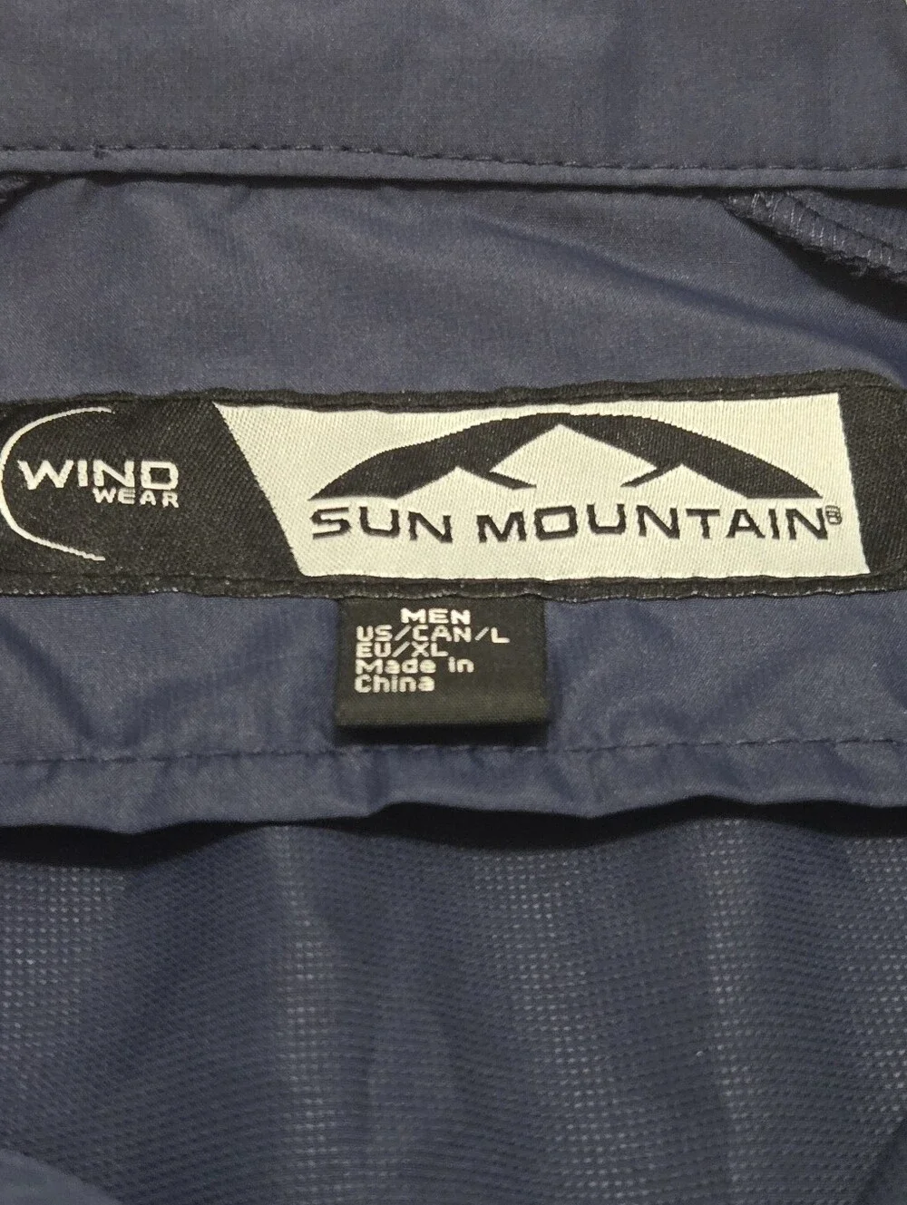 Sun Mountain Wind Wear Golf 1/4 Zip Windbreaker w/Pockets, Blue & Gray, Men's L